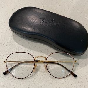 Ray-ban gold round frames glasses